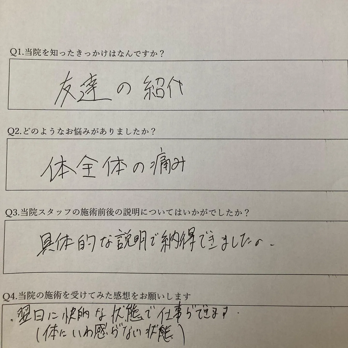 気になる体の痛みは当院へ！