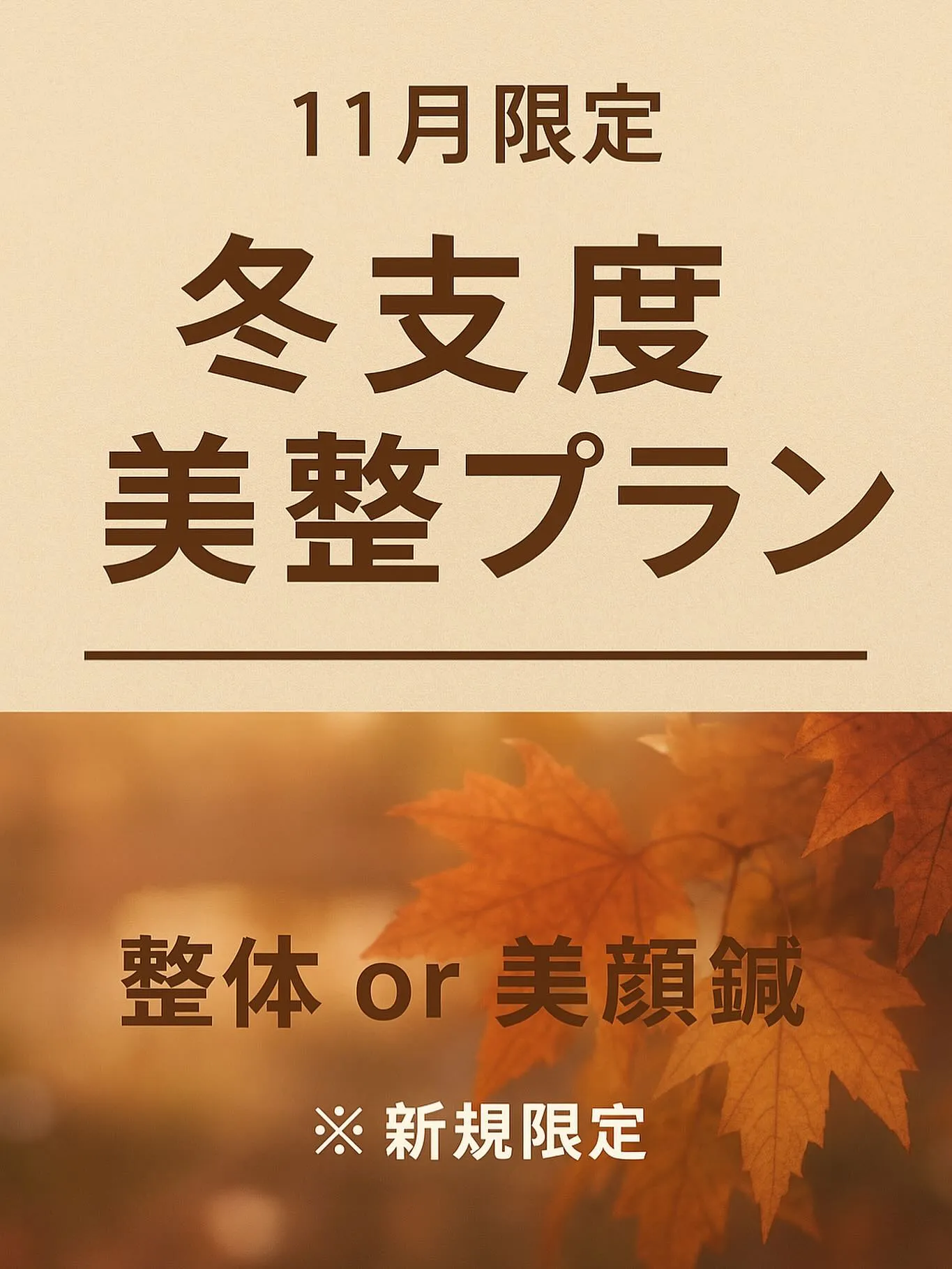 ─ 11月限定 冬支度美整プラン ─ ❄️